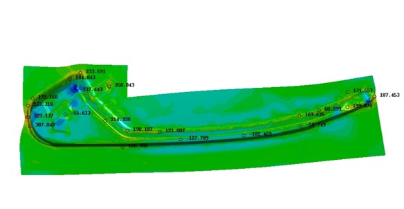 汽车配件CAE仿真分析(起皱判断图)
